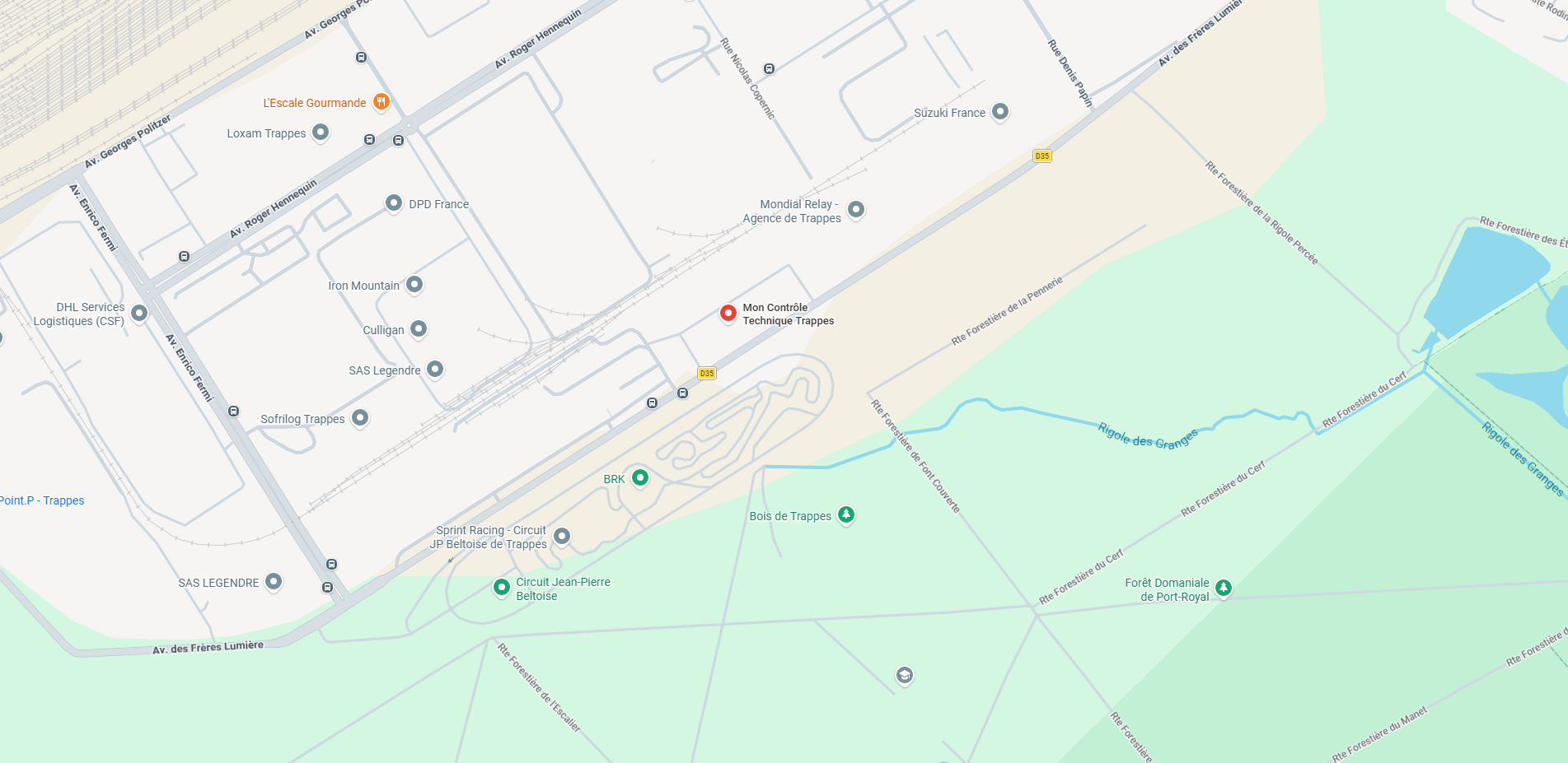 Plan d'accès Mon Contrôle Technique Trappes